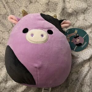 Squishmallows Purple and Black Cow Plush